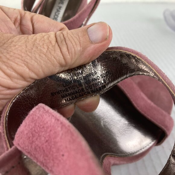 Steve Madden Womens Sz 10 Pink Dusty Rose High Block Heels Sandals Ankle Strap - Picture 7 of 8